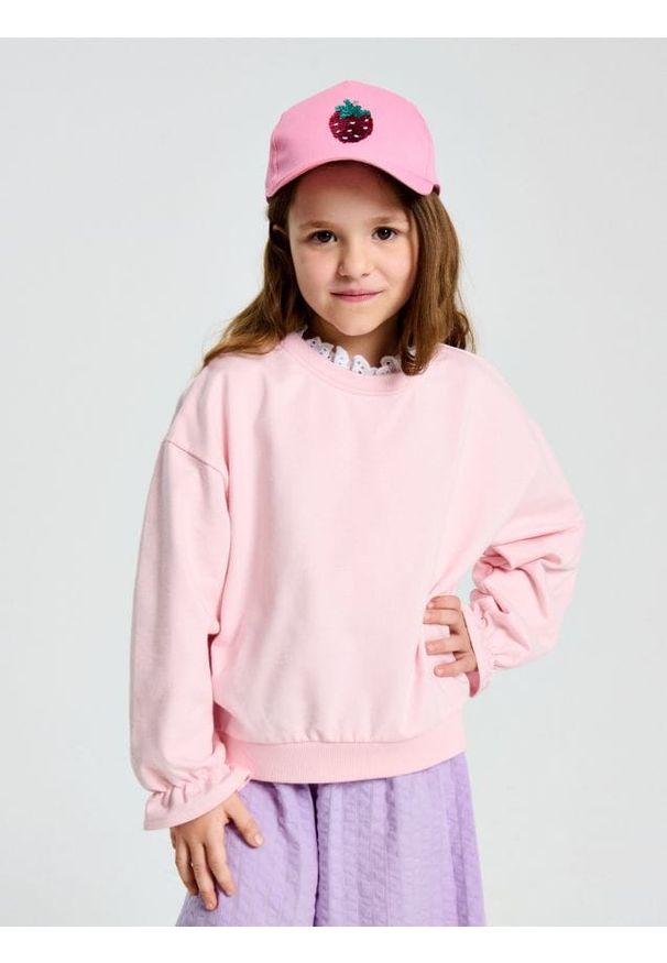 Sinsay - Bluza z ozdobnym dekoltem - różowy. Kolor: różowy