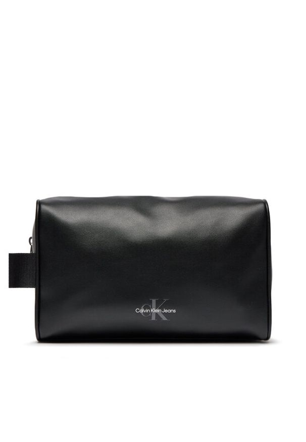 Calvin Klein Jeans Kosmetyczka Monogram Soft Washbag K50K512438 Czarny. Kolor: czarny. Materiał: skóra