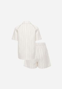 Renee - Beżowy Komplet z Wiskozą i Bawełną Szorty i Marynarka z Krótkim Rękawem Zaleria. Kolor: beżowy. Materiał: wiskoza, bawełna #3