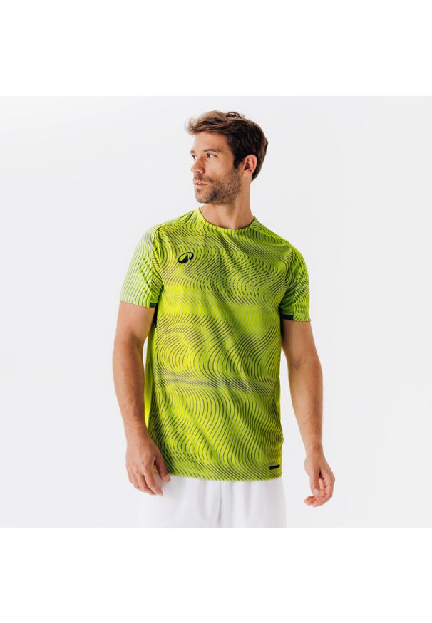 KIPSTA - Koszulka piłkarska Kipsta Club Wavy. Kolor: wielokolorowy, żółty, zielony, biały, szary. Materiał: poliester, materiał, tkanina. Sport: piłka nożna