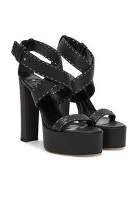 Elisabetta Franchi Sandały SA-08L-52E2-V580 Czarny. Kolor: czarny. Materiał: skóra