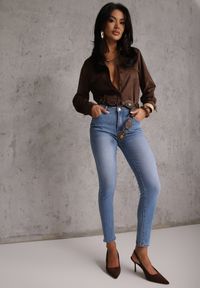 Renee - Niebieskie Jeansy Skinny z Bawełną Push-Up Erilessa. Okazja: na co dzień. Kolor: niebieski. Styl: elegancki, casual #7
