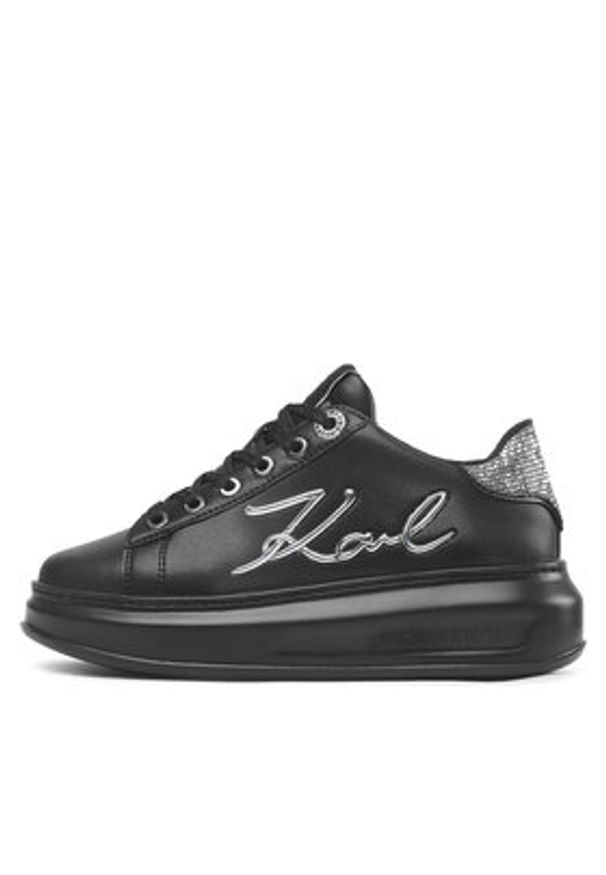 Karl Lagerfeld - KARL LAGERFELD Sneakersy KL62510A Czarny. Kolor: czarny. Materiał: skóra