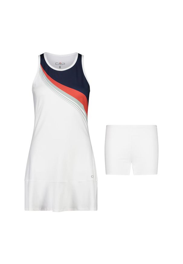 Damska sukienka 2 w 1 CMP. Kolor: czarny, wielokolorowy, biały. Sport: turystyka piesza