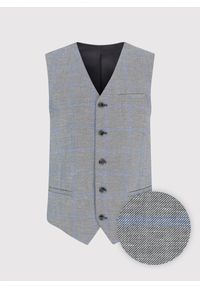 Pako Lorente - PAKO LORENTE – Męska szara kamizelka w kratę. Kolor: szary #6