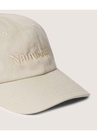 NANUSHKA - Beżowa czapka z logo. Kolor: beżowy. Materiał: bawełna. Wzór: haft #2