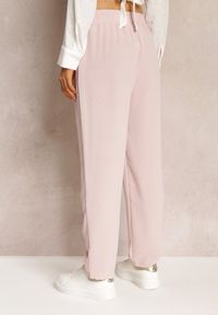 Renee - Jasnoróżowe Spodnie z Gumką w Pasie i Włóknem Bambusowym Ecili. Kolor: różowy. Materiał: włókno #2