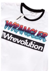 Wrangler - WRANGLER T SHIRT DAMSKI WREVOLUTION TEE WHITE W7386GH12. Wzór: nadruk