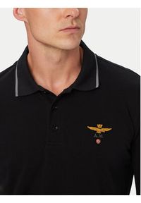 Aeronautica Militare Polo 262PO1653UP00082 Czarny Regular Fit. Typ kołnierza: polo. Kolor: czarny. Materiał: bawełna #2