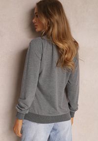 Renee - Ciemnoszara Bluza Sofaris. Kolor: szary. Materiał: bawełna, tkanina. Długość rękawa: długi rękaw. Długość: długie. Wzór: jednolity. Styl: klasyczny #4