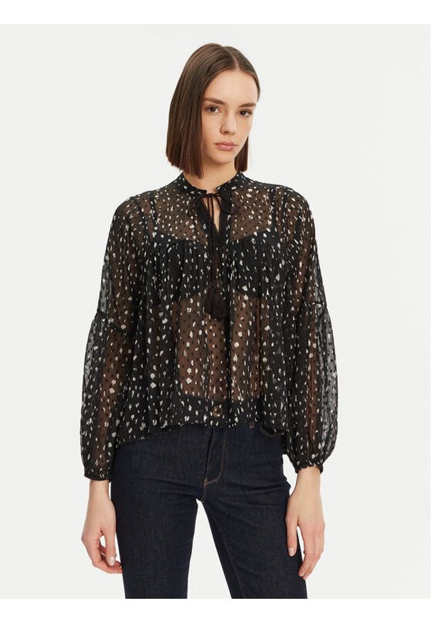 only - ONLY Bluzka Aida 15283695 Czarny Loose Fit. Kolor: czarny. Materiał: syntetyk