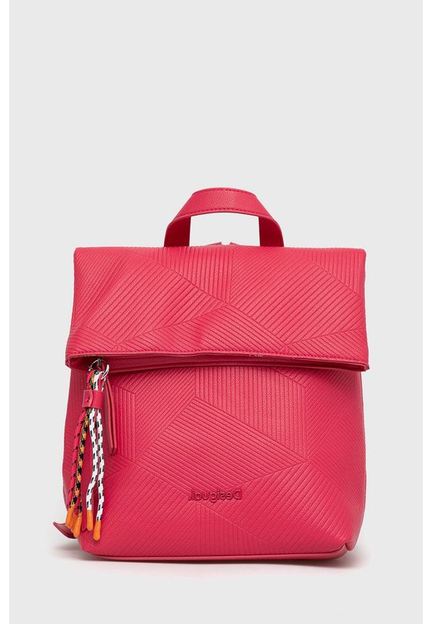Desigual plecak 22SAKP08 damski kolor różowy duży gładki. Kolor: różowy. Wzór: gładki