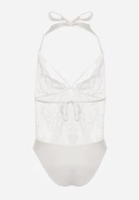 Renee - Białe Body Halter z Koronki z Odkrytymi Plecami i Wiązaniem na Plecach Malitea. Kolor: biały. Materiał: koronka. Wzór: koronka #2