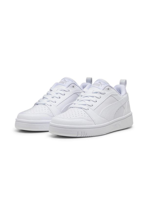 Puma - Młodzieżowe sneakersy Rebound V6 Lo PUMA White Cool Light Gray. Kolor: biały, wielokolorowy, szary. Materiał: tkanina, syntetyk