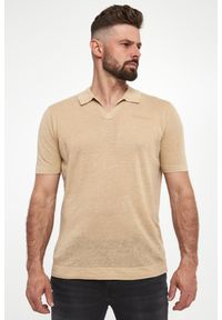 Karl Lagerfeld - Polo męskie lniane KARL LAGERFELD. Typ kołnierza: polo. Materiał: len #3
