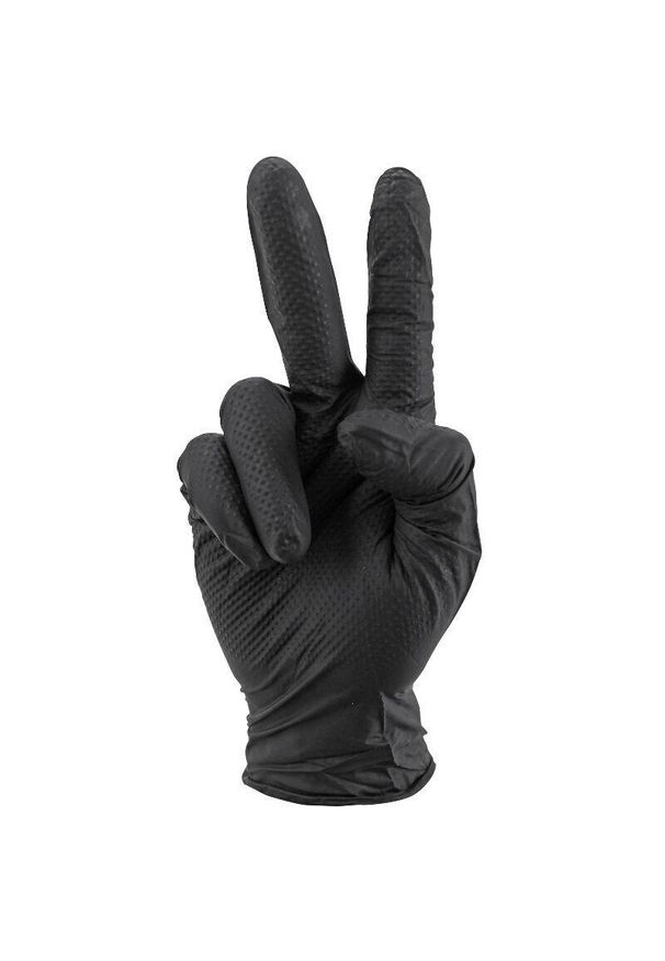 SELECTION P2R - Rękawice warsztatowe z nitrilu, o diamentowej teksturze, typu łuski rybie, odpor. Kolor: czarny. Sport: kolarstwo
