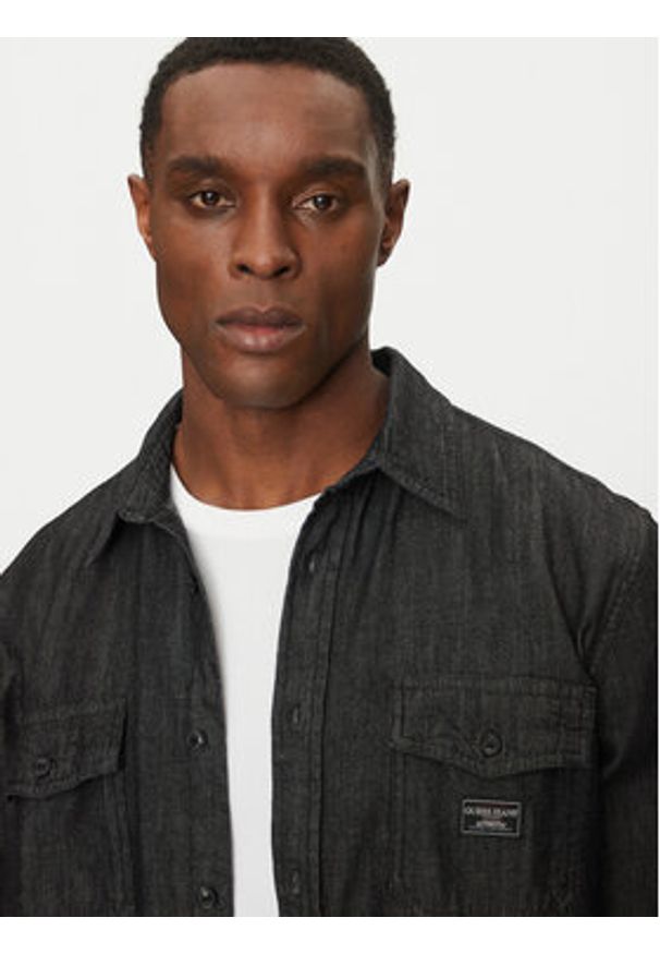 Guess Jeans Koszula M5RH56 D5M91 Czarny Comfort Fit. Kolor: czarny. Materiał: bawełna
