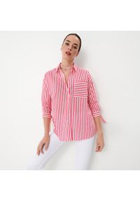 Mohito - Bawełniana koszula w paski - Różowy. Kolor: różowy. Materiał: bawełna. Wzór: paski #1