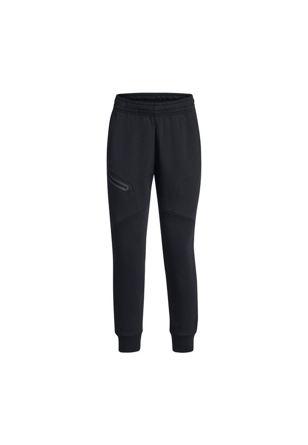 Spodnie Joggery Under Armour Unstoppable Flc Damskie. Kolor: czarny. Materiał: syntetyk, bawełna, materiał. Sport: bieganie