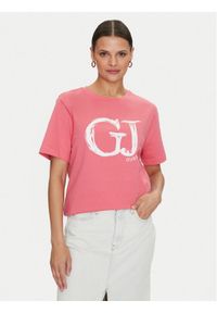 Guess T-Shirt Sara V4YI01 K8FQ4 Różowy Regular Fit. Kolor: różowy. Materiał: bawełna