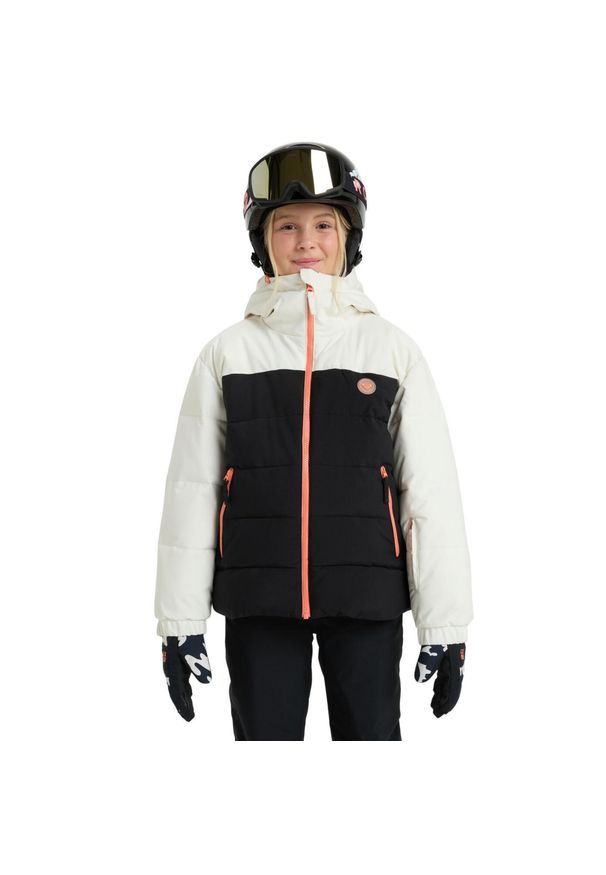 Roxy - Kurtka do sportów zimowych techniczna dla Dziewczynki SNOWYHILL PUFFY. Kolor: biały. Sezon: zima. Sport: narciarstwo