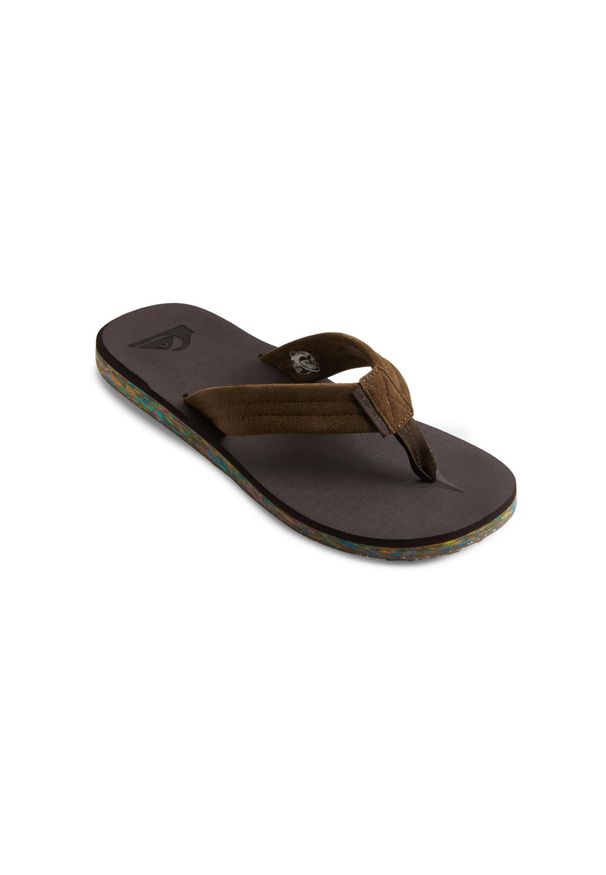 Quiksilver - Sandały dla Mężczyzn CARVER SUEDE RECYCLED. Kolor: brązowy. Materiał: guma, skóra. Sport: pływanie