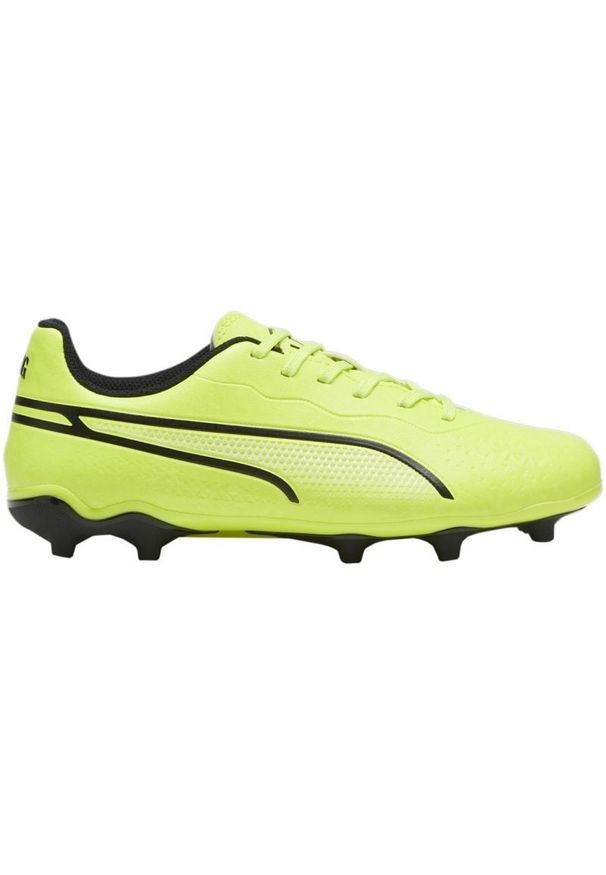 Buty piłkarskie Puma King Match FG/AG Jr 107573 04 zielone. Kolor: zielony. Materiał: materiał, mikrofibra, syntetyk. Szerokość cholewki: normalna. Sport: piłka nożna