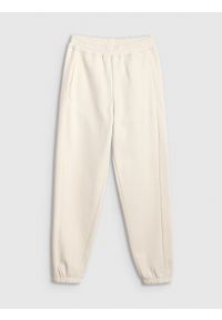 4f - 4F Spodnie dresowe joggery damskie - beżowe S. Kolor: beżowy. Materiał: dresówka #1
