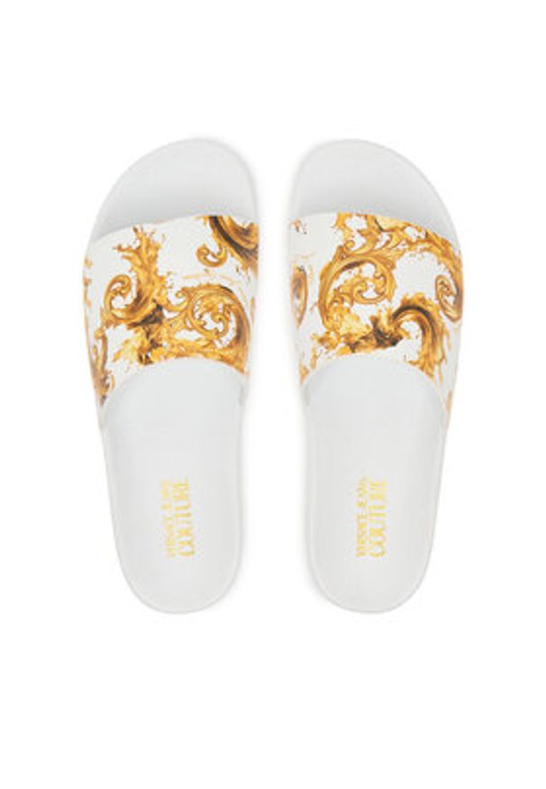 Versace Jeans Couture Klapki 80YA3SQ4 ZS365 G03 Biały. Kolor: biały. Materiał: syntetyk