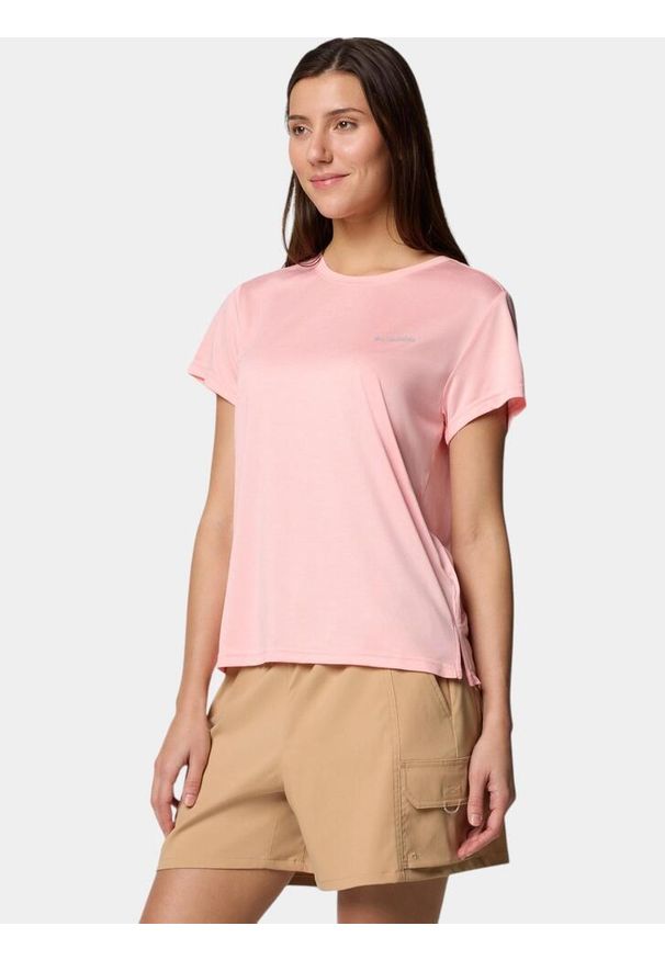 columbia - Koszulka techniczna damska Columbia BlueVista Hill Short Sleeve Crew. Kolor: różowy