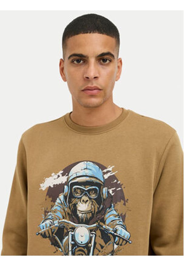 Blend Bluza 20717756 Beżowy Regular Fit. Kolor: beżowy. Materiał: syntetyk, bawełna