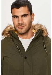 Jack & Jones - Parka. Okazja: na co dzień. Kolor: zielony. Materiał: materiał, futro. Wzór: gładki. Styl: casual #4