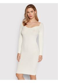Rinascimento Sukienka dzianinowa CFM0010711003 Biały Slim Fit. Kolor: biały. Materiał: wiskoza
