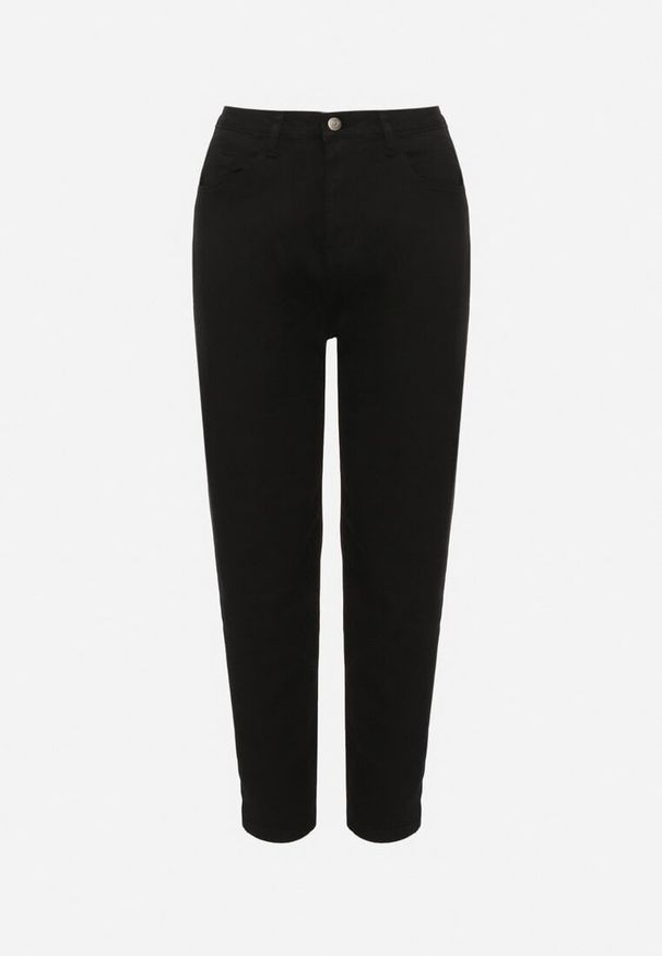 Born2be - Czarne Klasyczne Jeansy o Kroju Mom Fit Fesianela. Okazja: na co dzień. Kolor: czarny. Styl: klasyczny