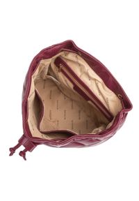 Wittchen - Damski plecak worek z geometrycznie pikowanej ekoskóry. Kolor: czerwony. Materiał: skóra ekologiczna. Wzór: geometria. Styl: elegancki