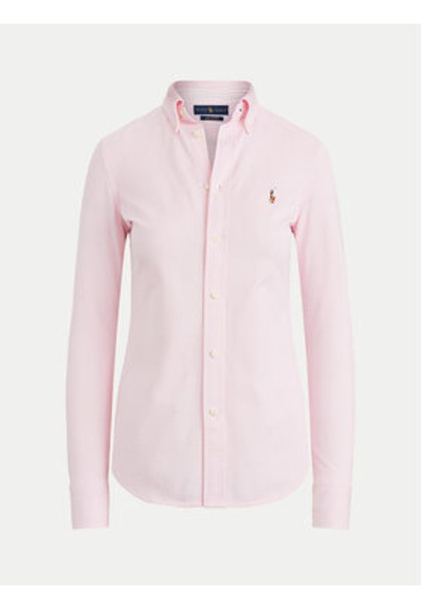 Polo Ralph Lauren Koszula Heidi 211664427002 Różowy Slim Fit. Typ kołnierza: polo. Kolor: różowy. Materiał: bawełna