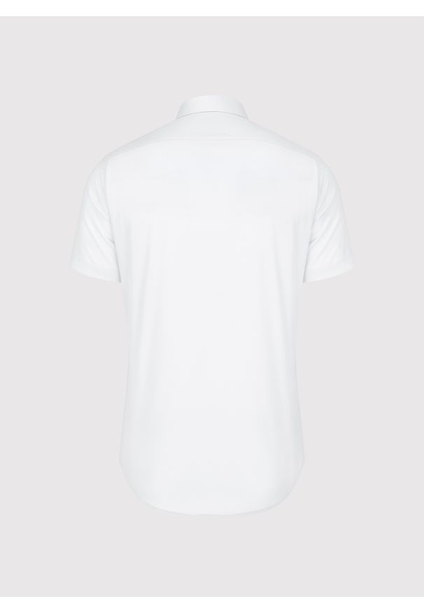 Pako Lorente - PAKO LORENTE - Biała bawełniana koszula męska z krótkim rękawem. Kolor: niebieski, biały. Materiał: bawełna. Długość rękawa: krótki rękaw. Długość: krótkie. Sezon: wiosna