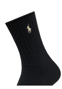 Polo Ralph Lauren Skarpety wysokie damskie 455846847012 Czarny. Kolor: czarny. Materiał: materiał, bawełna