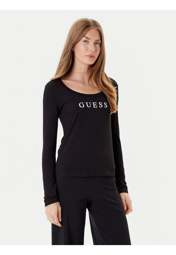 Guess Bluzka O5RI00 KBBU1 Czarny Regular Fit. Kolor: czarny. Materiał: bawełna