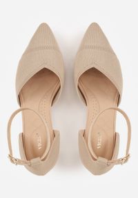 Born2be - Ciemnobeżowe Czółenka z Tkaniny VICES na Szpilce z Paskiem Wokół Kostki i Wkładką Soft-Pillow Vhestarish. Okazja: na co dzień, do pracy, na spotkanie biznesowe. Zapięcie: pasek. Kolor: beżowy. Materiał: tkanina. Obcas: na szpilce. Styl: casual, biznesowy, elegancki #5