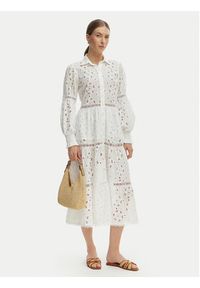 Iconique Sukienka letnia Joanna IC26-008 Biały Regular Fit. Kolor: biały. Materiał: bawełna. Sezon: lato #5