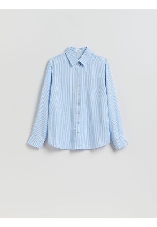 Reserved - Koszula z wiskozą - jasnoniebieski. Kolor: niebieski. Materiał: wiskoza