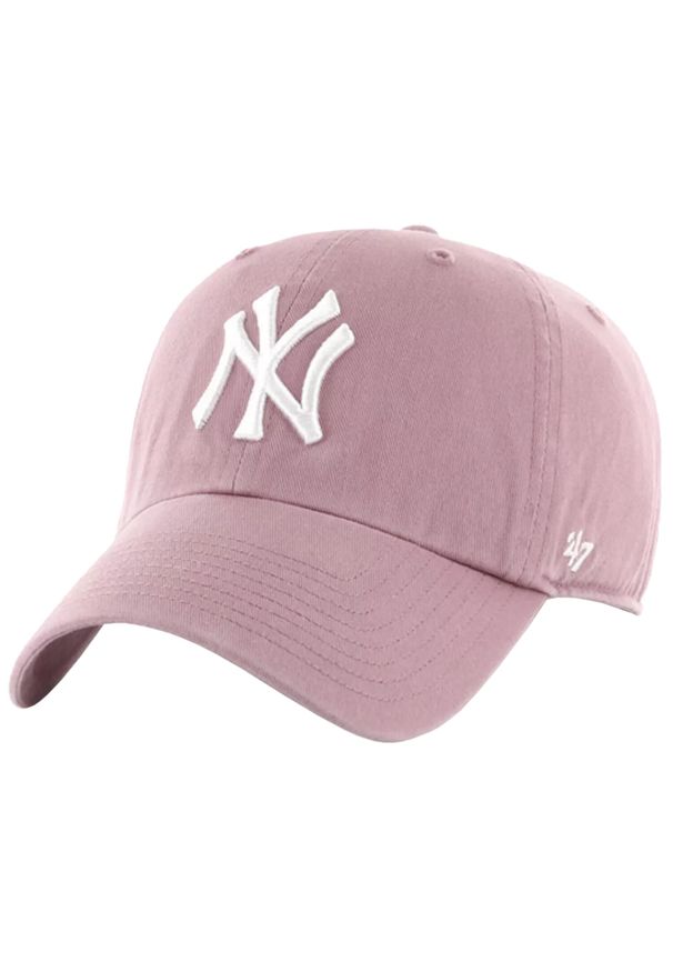 Czapka z daszkiem dziewczęca 47 Brand New York Yankees MLB Clean Up Cap. Kolor: różowy. Materiał: bawełna