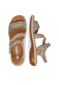 Rieker Sandały 659C7-94 Beżowy. Kolor: beżowy. Materiał: skóra #2