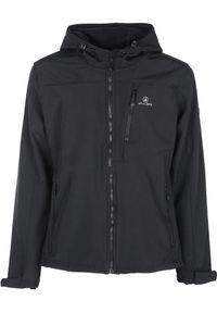 ZUMBA WEAR - Męska Kurtka Softshell Athl DPT Hermes Czarna Wodoodporna. Kolor: czarny. Materiał: softshell. Sport: turystyka piesza