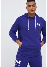 Under Armour bluza męska kolor fioletowy z kapturem z nadrukiem. Okazja: na co dzień. Typ kołnierza: kaptur. Kolor: fioletowy. Wzór: nadruk. Styl: casual #2