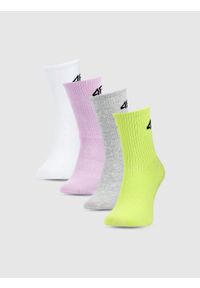 4f - 4F Skarpetki casual za kostkę (4-pack) dziewczęce - multikolor 35-37. Kolor: wielokolorowy. Materiał: bawełna, włókno, materiał, poliamid