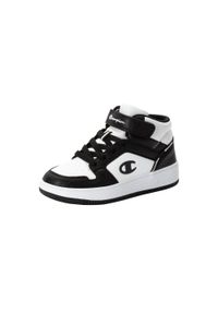 Champion - Buty na co dzień młodzieżowe CHAMPIO REBOUND MID wysokie na rzepy. Okazja: na co dzień. Zapięcie: rzepy. Kolor: wielokolorowy, biały. Materiał: syntetyk, materiał. Szerokość cholewki: normalna. Sport: turystyka piesza
