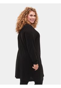 Zizzi Sukienka dzianinowa M61194B Czarny Regular Fit. Kolor: czarny. Materiał: bawełna #7