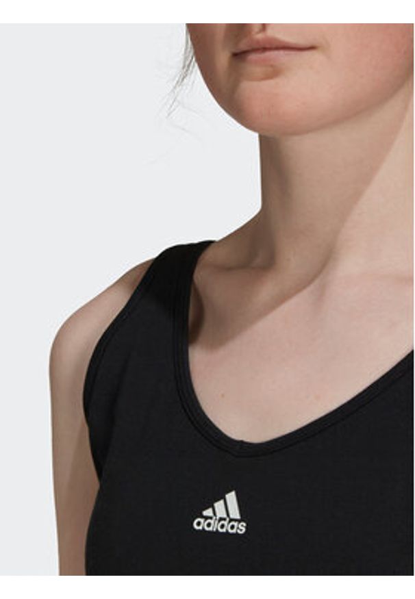 Adidas - adidas Koszulka techniczna Essentials 3-Stripes Crop Top With Removable Pads GS1343 Czarny. Kolor: czarny. Materiał: bawełna